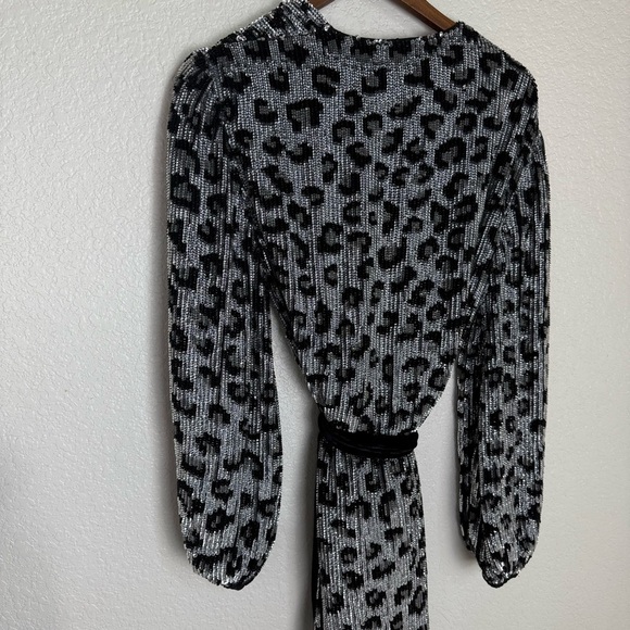 Retrofete Black and Gray Gabriella Robe Dress SZ Small - Picture 12 of 16